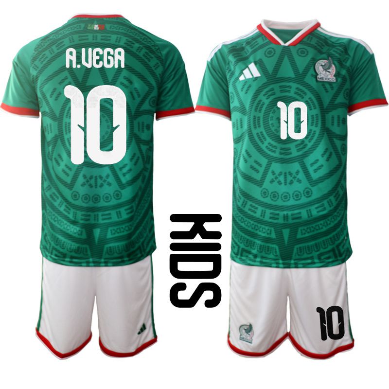 Youth 2026 World Cup National Team Mexico home green #10 Soccer Jersey->youth soccer jersey->Youth Jersey